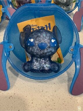 Disney Stitch Squishy Figure Glitter Filled from Mystery Stitch Ball Dark Blue